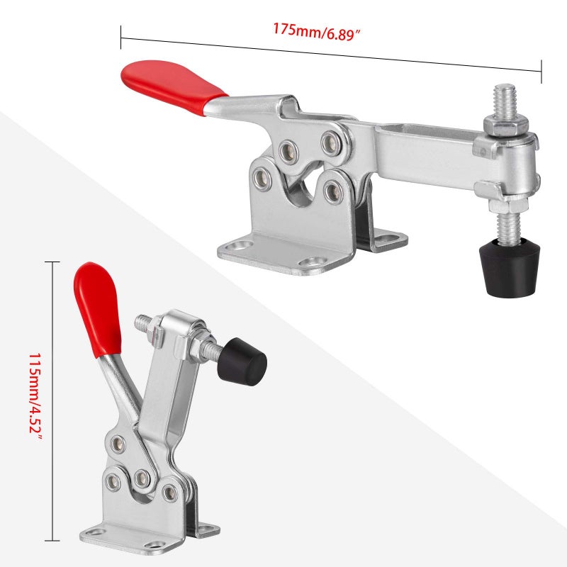 Accessbuy Toggle Clamp 225D 500Lbs Holding Capacity Heavy Duty Large Hold Down Clamp Quick-Release Horizontal Clampï¼ˆ2Pack) - Image 4